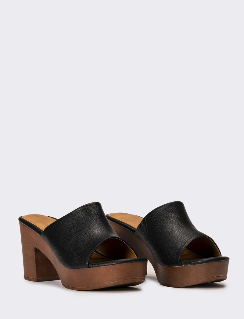 Sabot tacco alto da donna - Nero