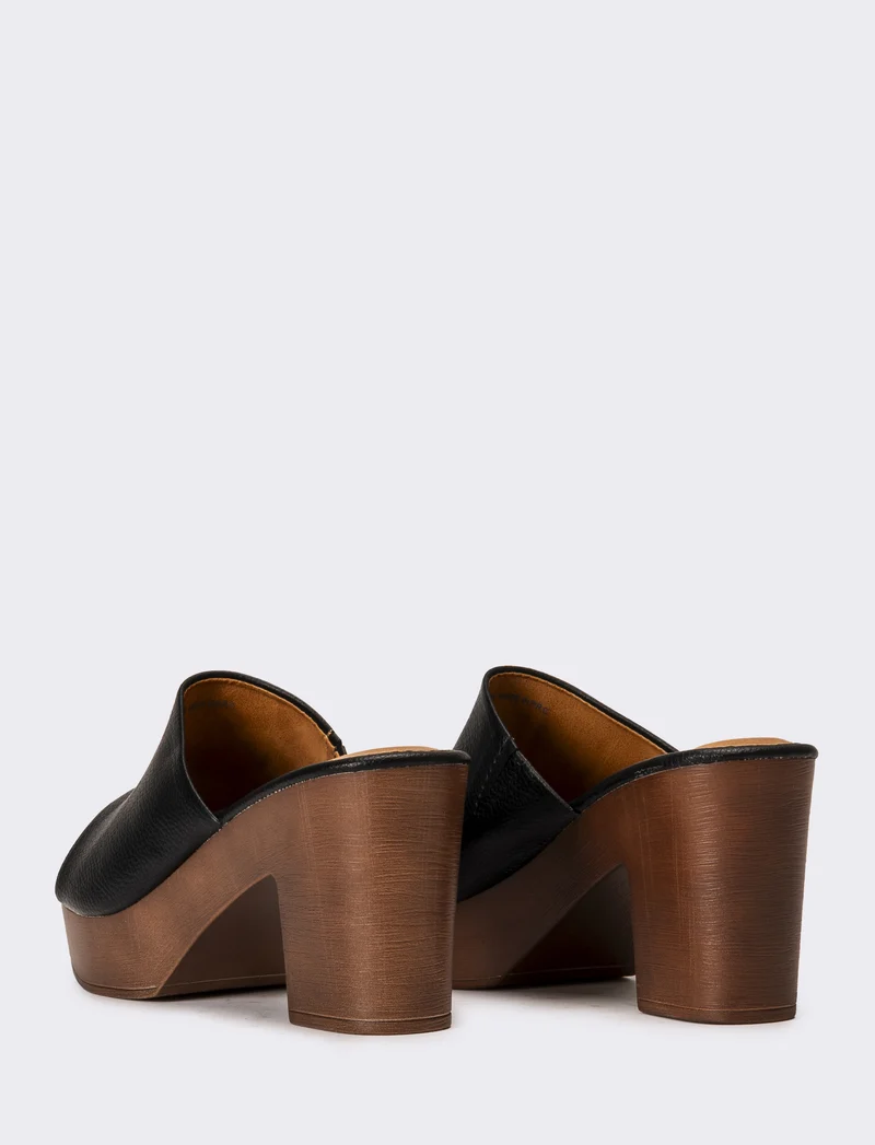 Sabot tacco alto da donna - Nero
