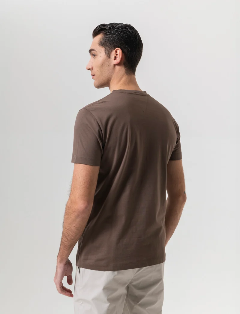 T-shirt con ricamo da uomo - Grigio fango