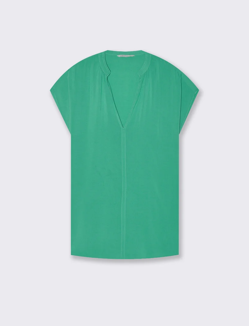 Casacca con scollo a v da donna - Verde smeraldo