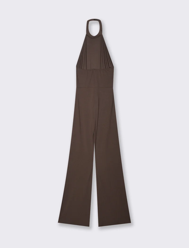Jump suit con scollo halterneck - Moro
