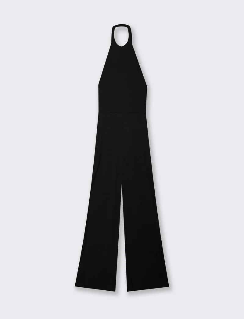 Jump suit con scollo halterneck - Nero
