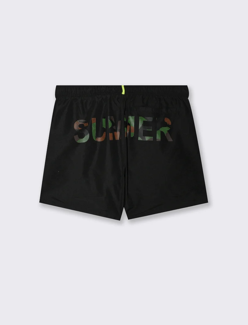 Costume mare con stampa da uomo - Nero