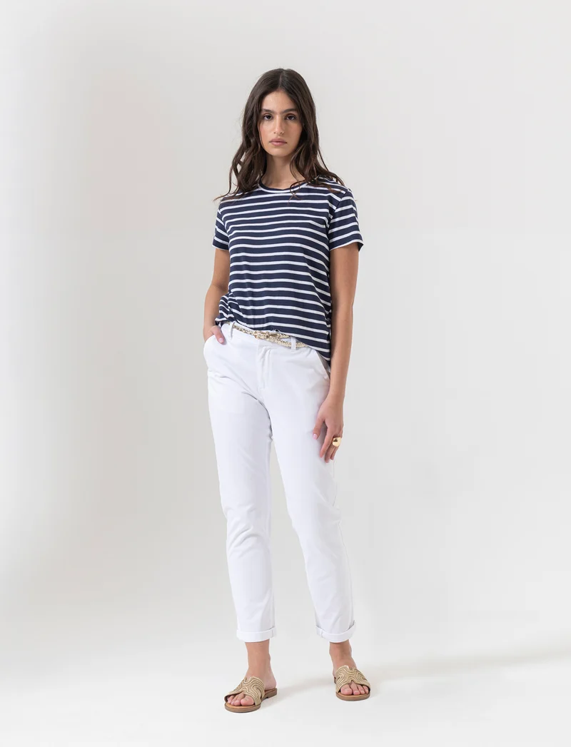 Pantalone con cintura da donna - Bianco