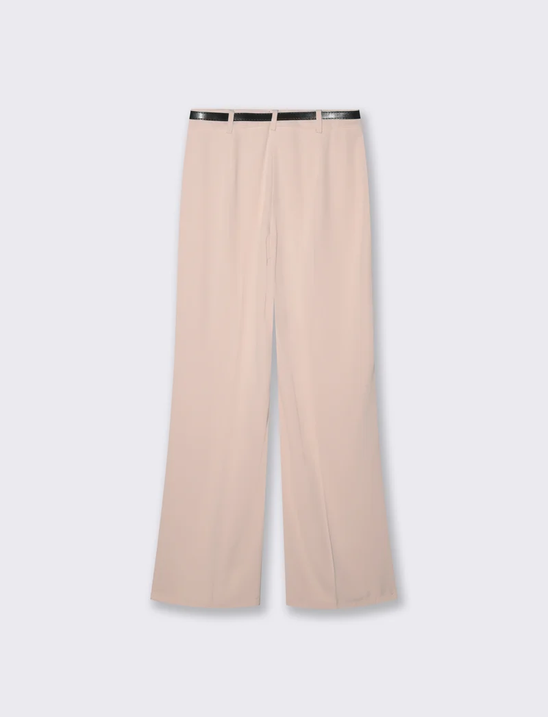 Pantalone palazzo con cintura - Rosa