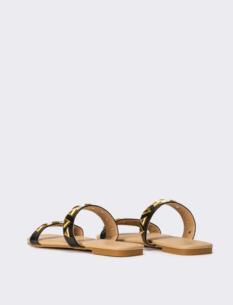 Mule da donna con borchie - Nero