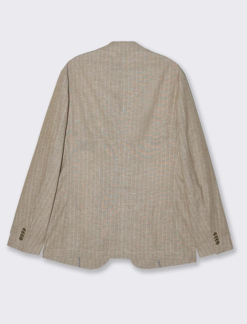 Blazer da completo tessuto linen blend da uomo - Beige