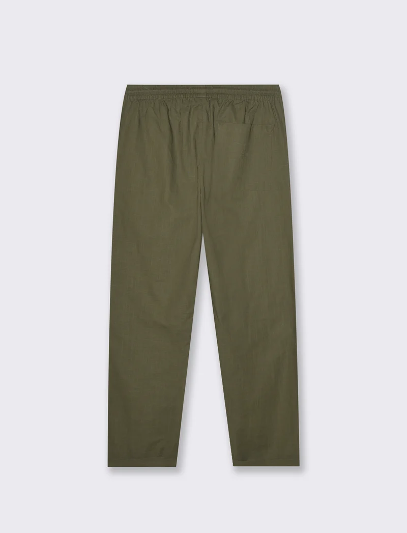 Pantaloni chino jogger cotone slub da uomo - Verde kaki