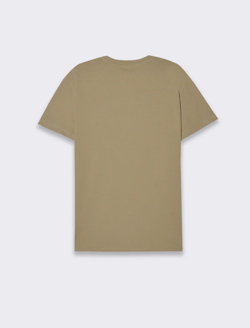 T-shirt in cotone premium con patch e stampina da uomo - Verde salvia