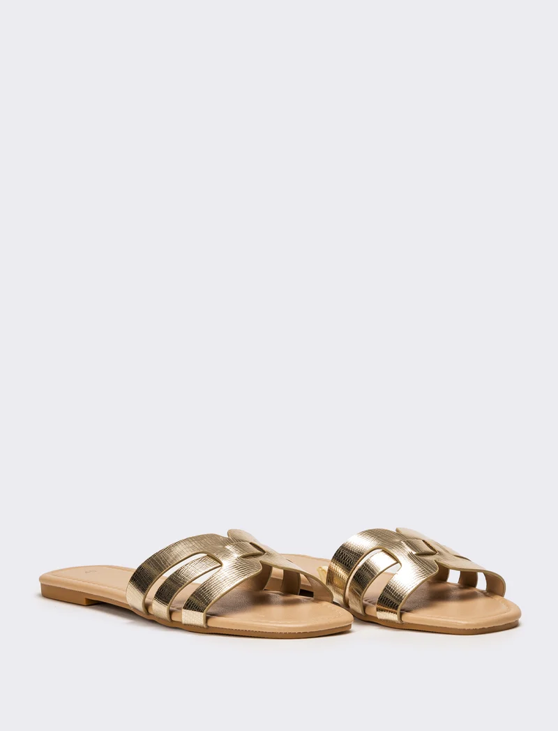 Mule da donna incrociata - Oro