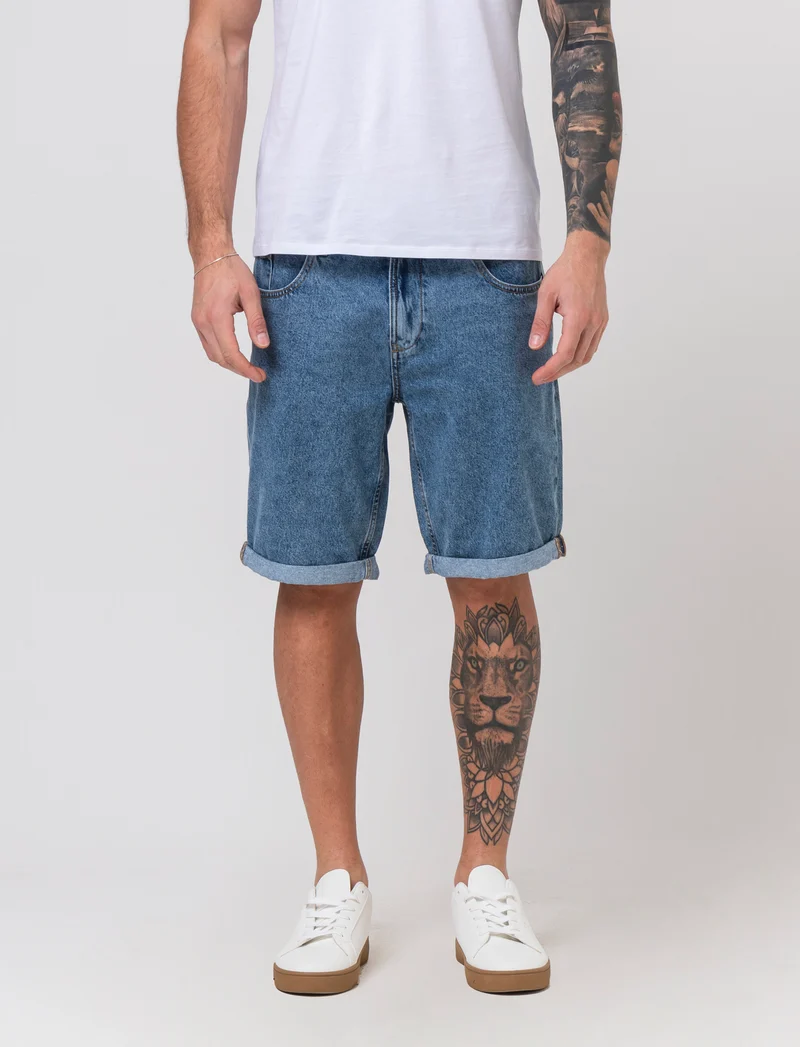 Bermuda jeans straight fit: da uomo - Denim