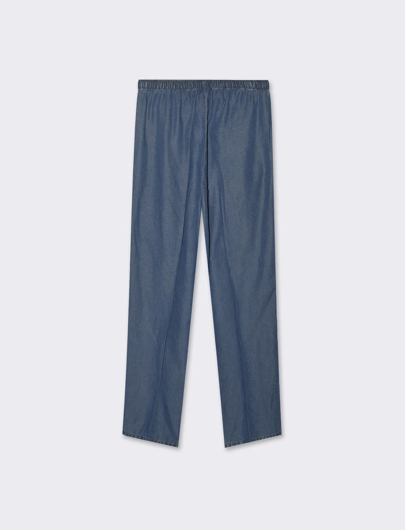 Pantalone con coulisse da donna - DENIM SCURO