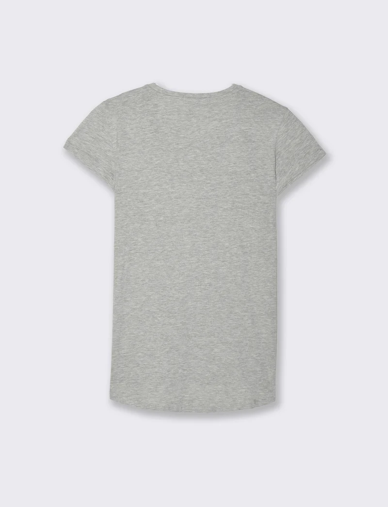 T-shirt con stampa da donna - Grigio chiaro mel.
