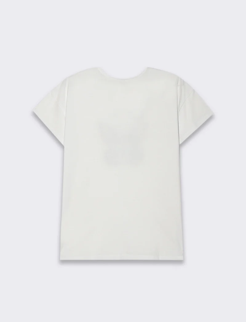 T-shirt con stampa e paillettes da donna - var 2