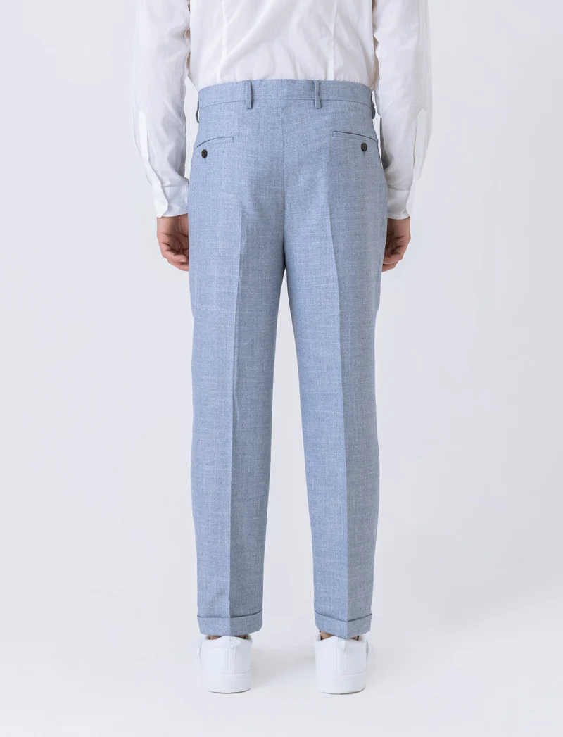 Pantaloni da completo formal fit da uomo - Celeste
