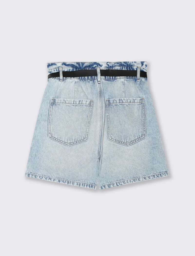 Short con cintura da donna - Denim chiaro