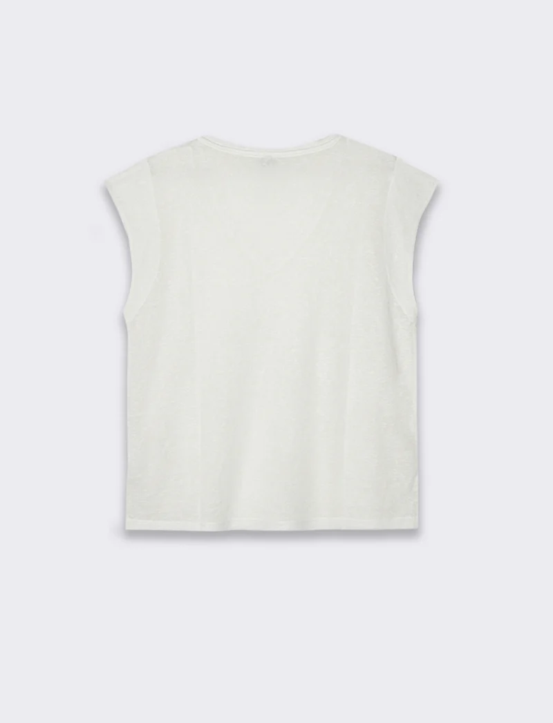 T-shirt con applicazioni da donna - Bianco