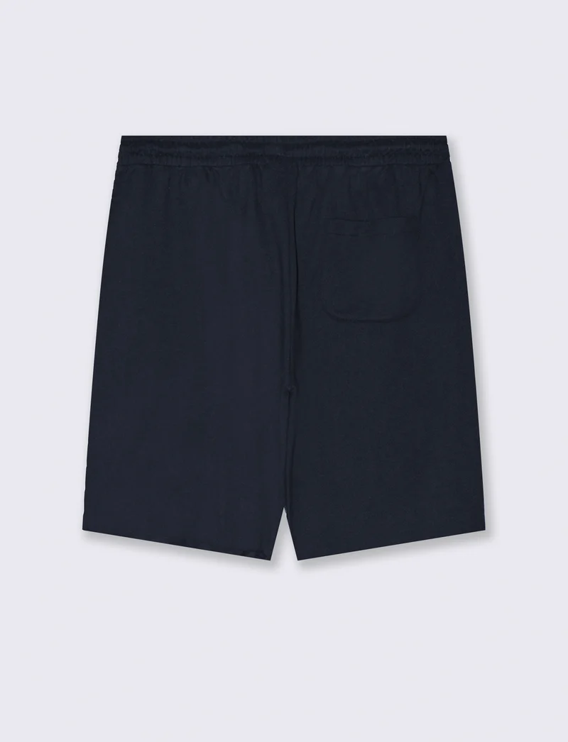 Bermuda basic in felpa con vita jogger da uomo - Blu