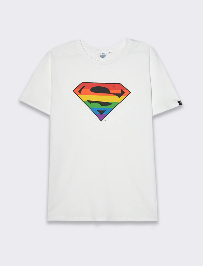 T-shirt stampa super man by dc comics da uomo - Bianco