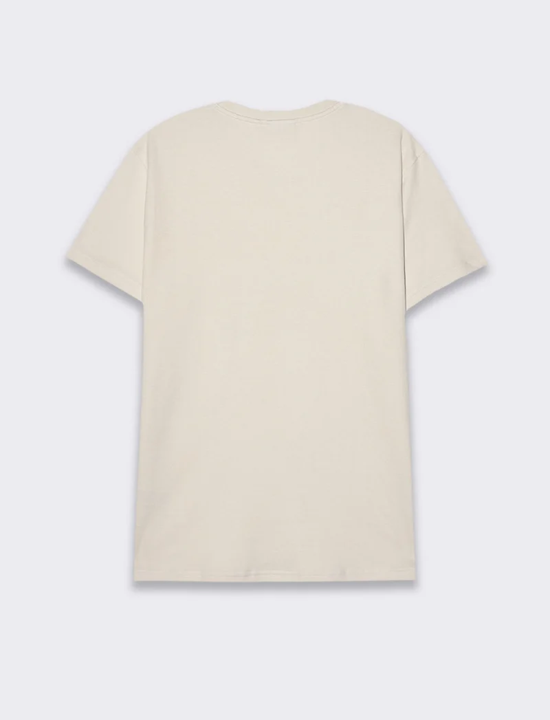 T-shirt in cotone struttura jacquard da uomo - Beige ecru