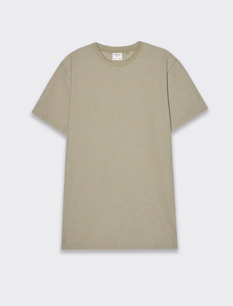 T-shirt waffle regular fit da uomo - Verde salvia