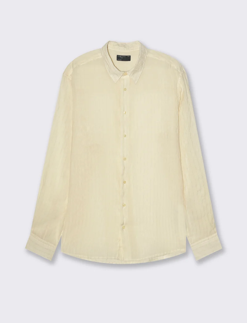 Camicia a righe premium quality da uomo - Beige ecru