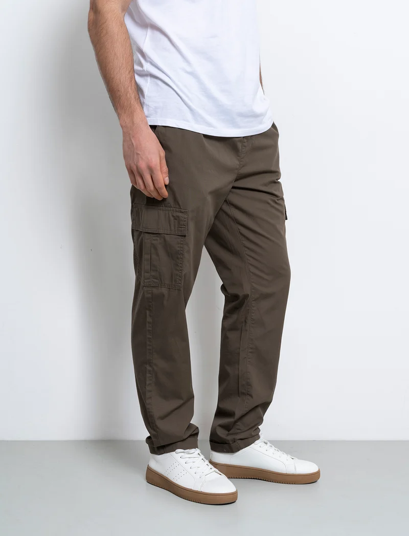 Pantaloni cargo jogger in cotone da uomo - Verde kaki