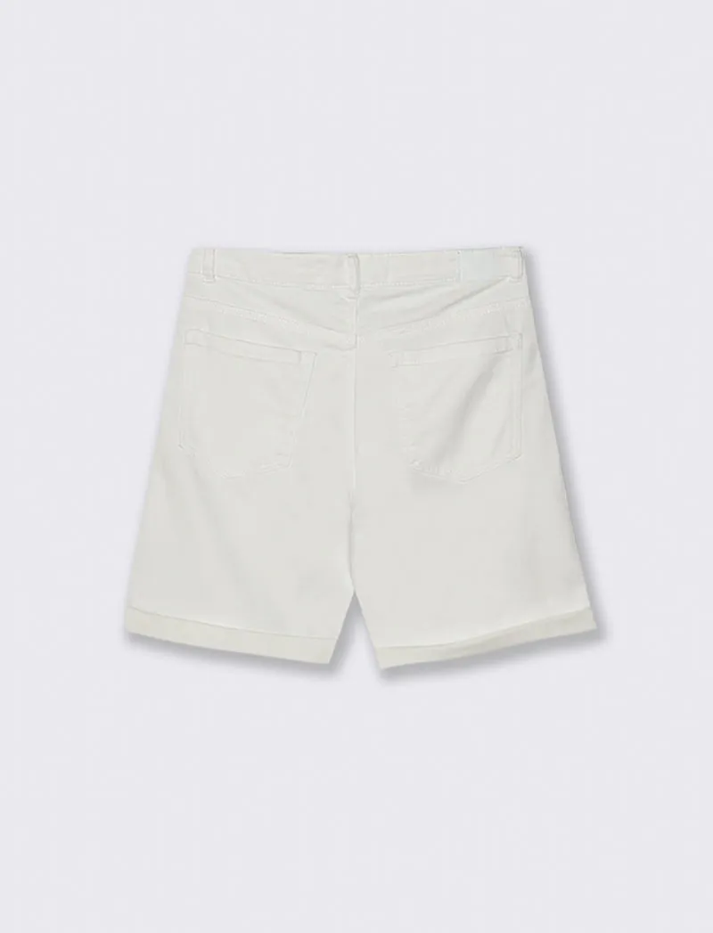 Bermuda in denim da donna - Bianco