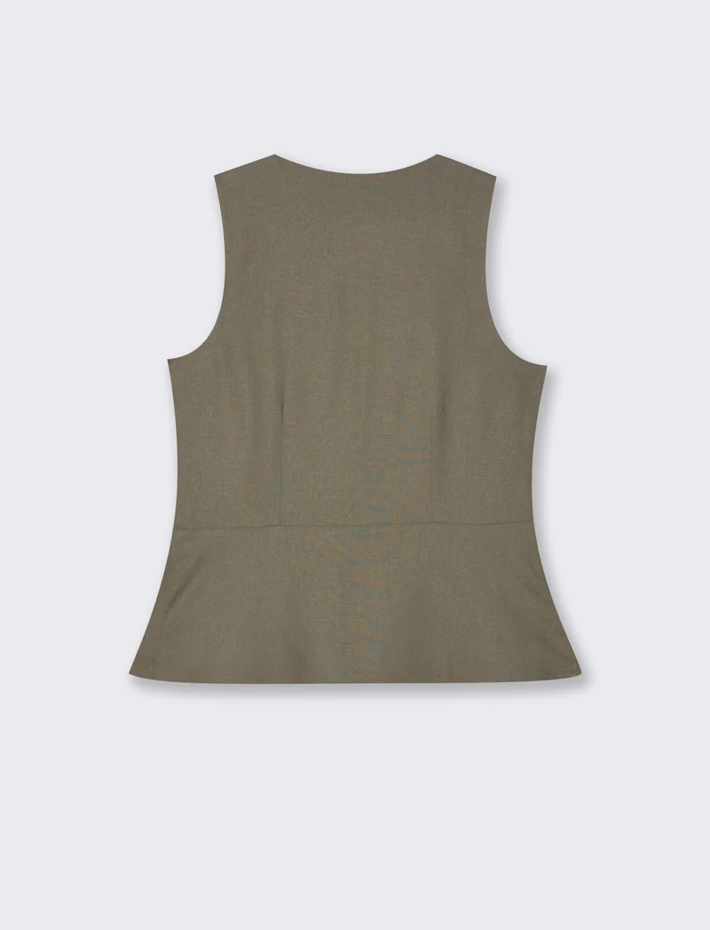Gilet con bottoni gioiello da donna - Verde salvia