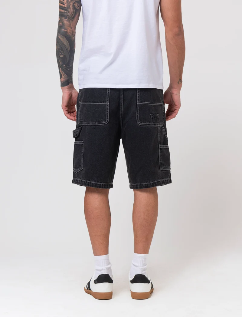 Bermuda jeans carpenter fit da uomo - Nero