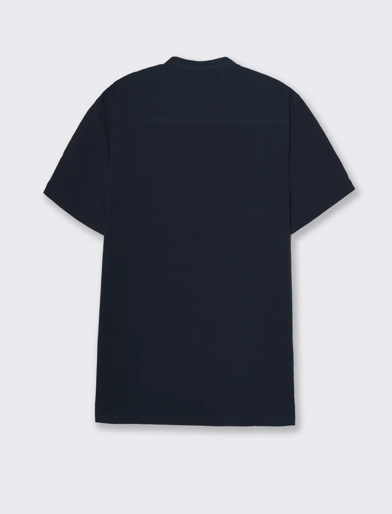 Camicia alla coreana da uomo effetto crepe - Blu