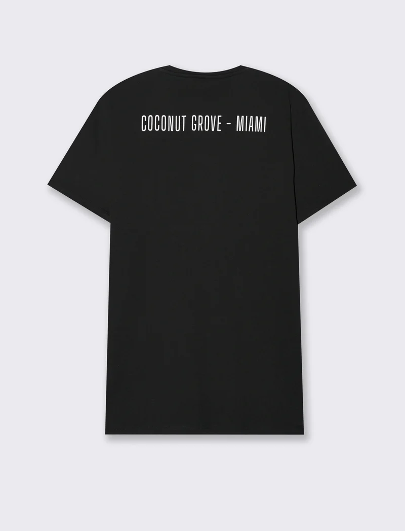 T-shirt in cotone con stampa da uomo - Nero
