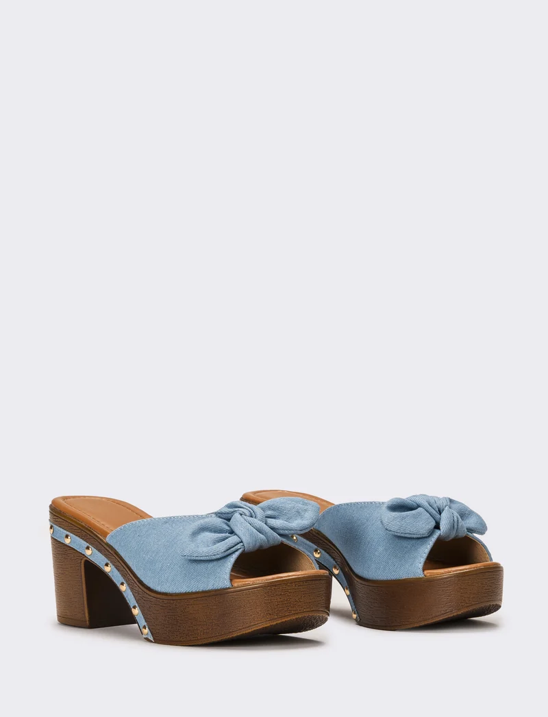 Sabot con fiocco da donna - Jeans