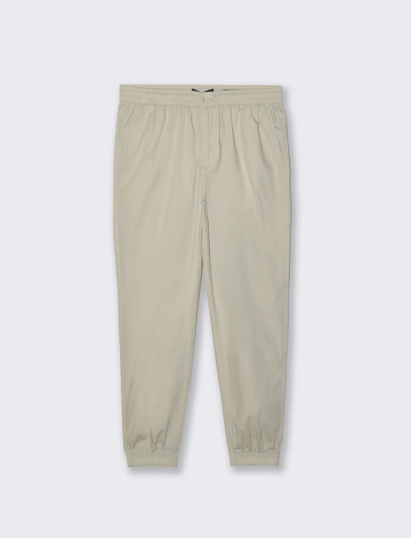 Pantaloni in cotone con vita jogger da uomo - Grigio ghiaccio