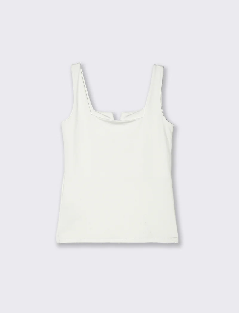 Top con spallina larga da donna - Bianco latte