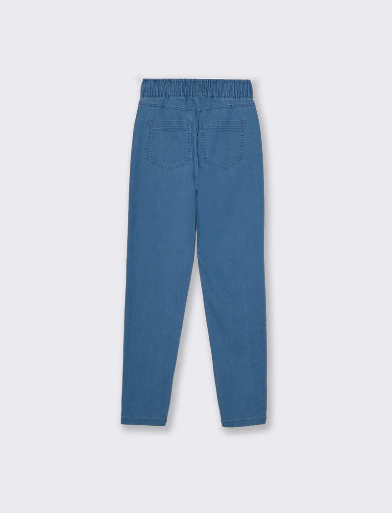 Pantalone con elastico in vita da donna - Denim