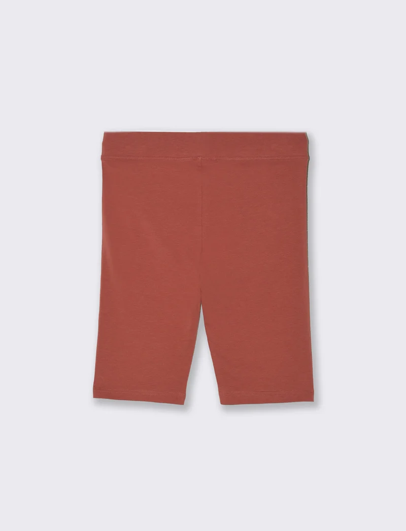 Leggings corto basico da donna - Rosso mattone
