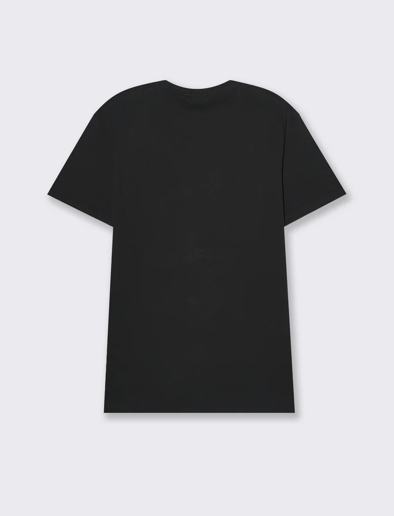 T-shirt con stampa effetto ricamo da uomo - Nero
