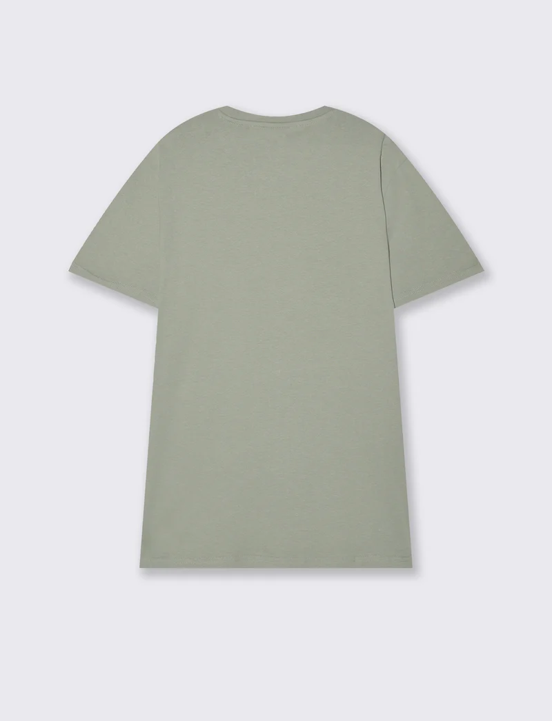 T-shirt con stampa effetto ricamo da uomo - Verde