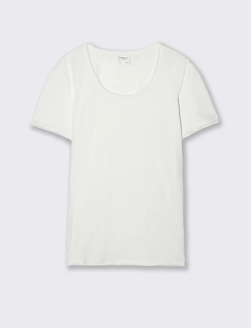 T-shirt scollo ampio regular fit da uomo - Bianco