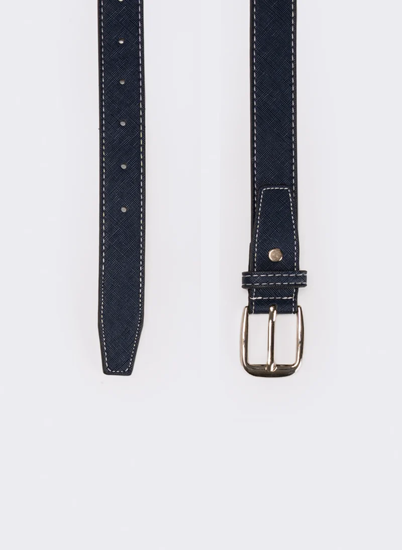 Cintura bambino in saffiano - Nero