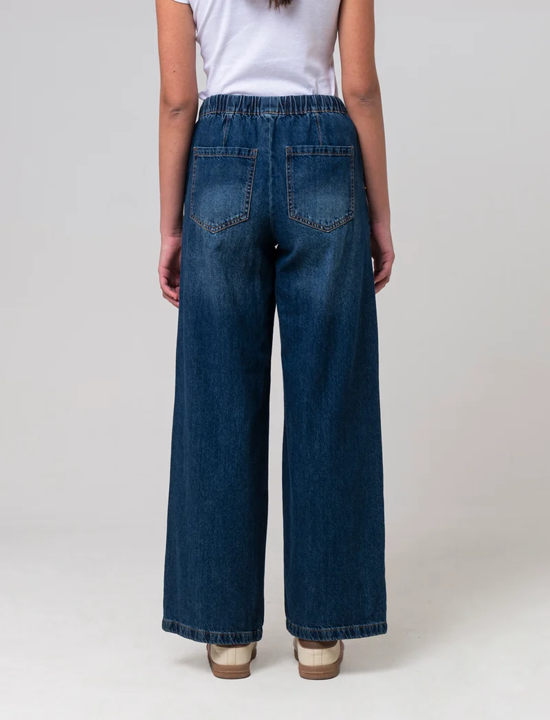 Jeans con coulisse da donna - DENIM SCURO