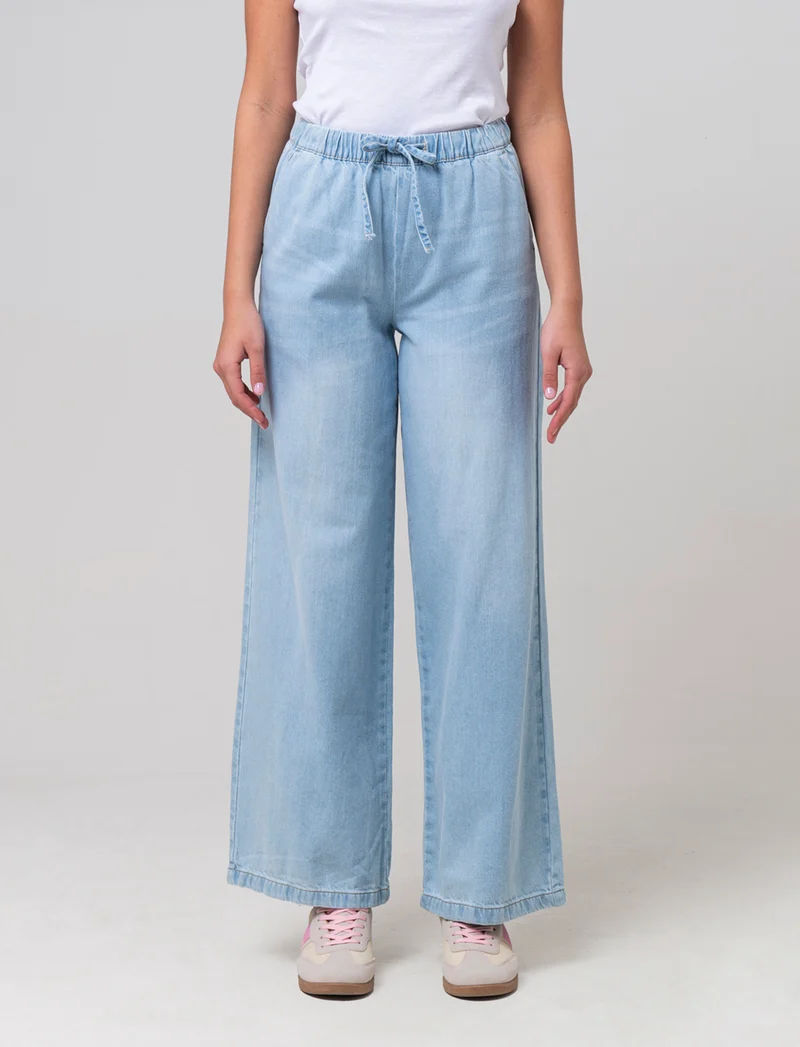 Jeans con coulisse da donna - Denim