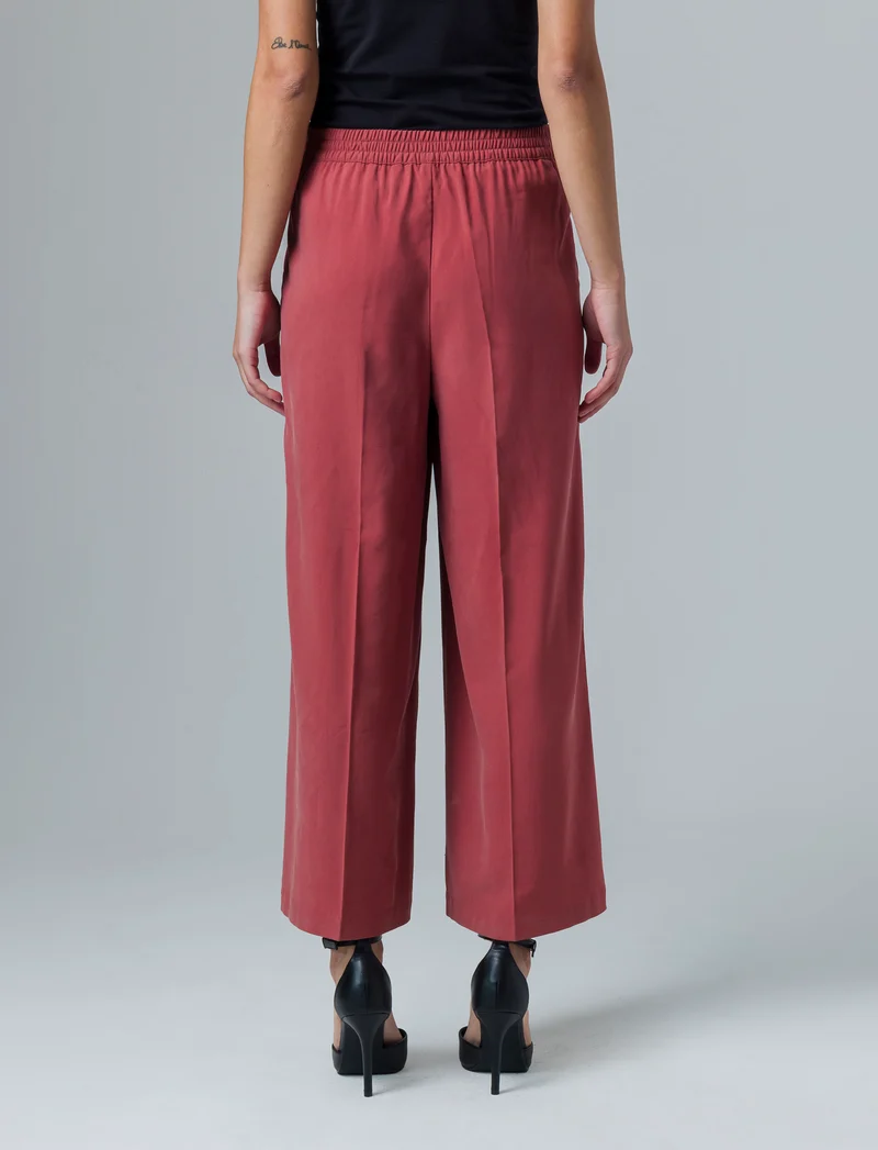Pantalone culotte da donna - Rosso mattone