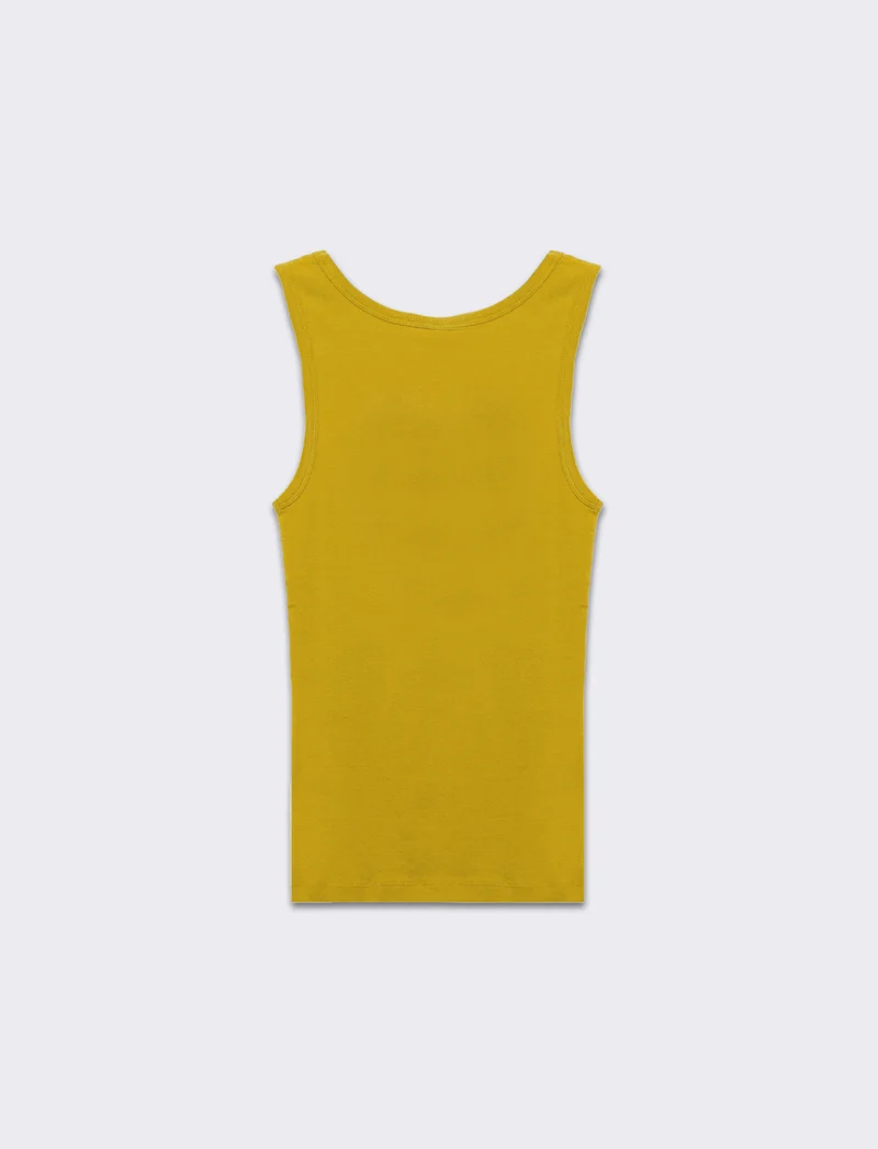 Top canottiera basico da donna - Giallo