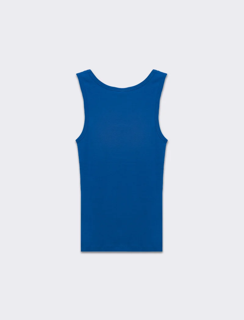 Top canottiera basico da donna - Azzurro