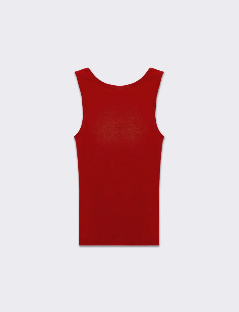 Top canottiera basico da donna - Rosso