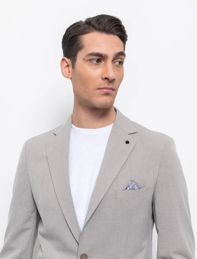 Blazer da completo effetto fil a fil da uomo - Grigio tortora