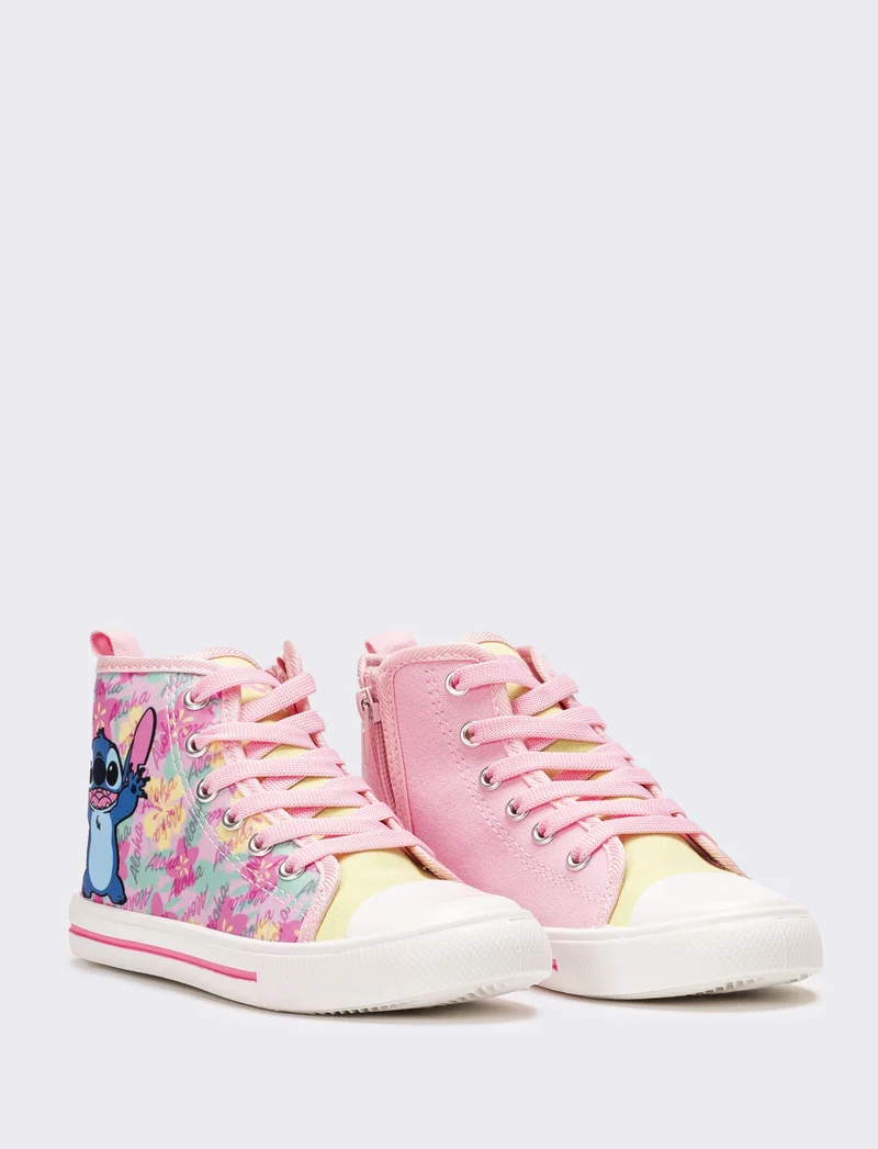 Sneakers a collo alto Stitch © da bambina - Rosa