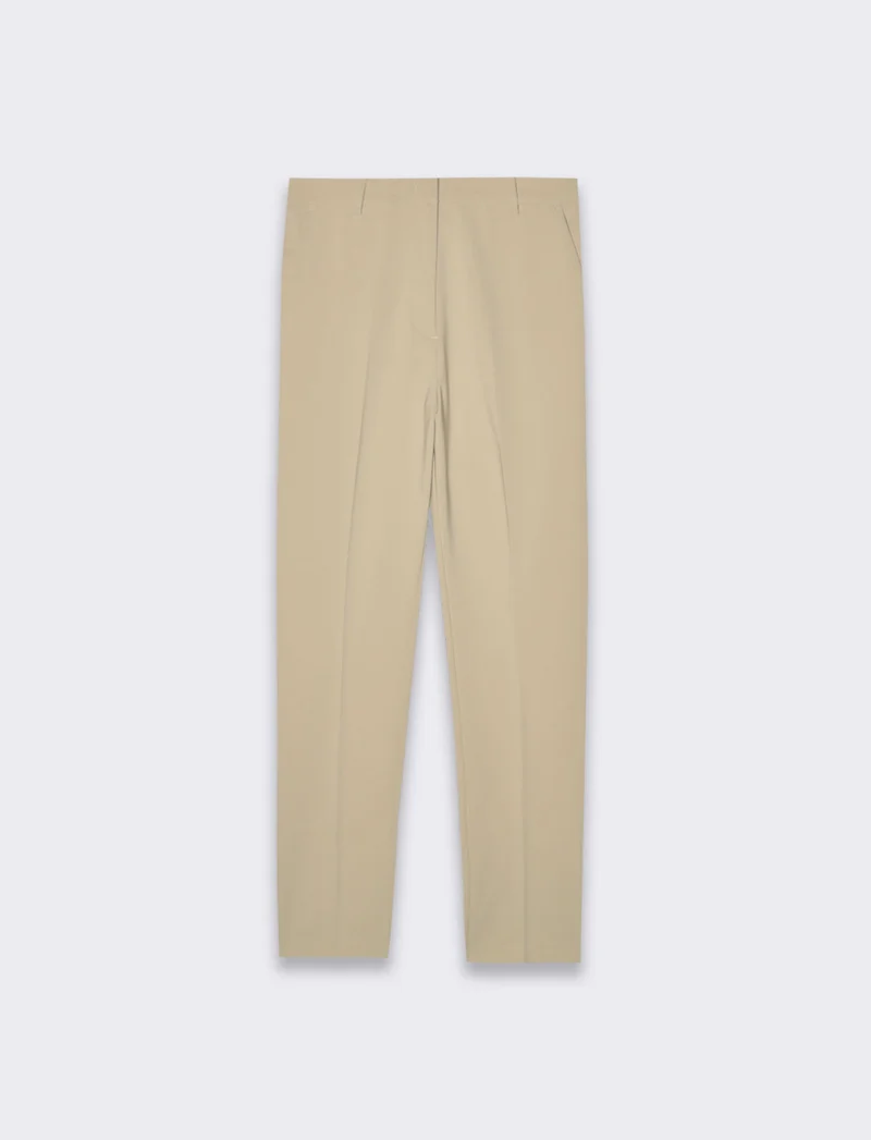 Pantalone skinny con elastico in vita da donna - Beige